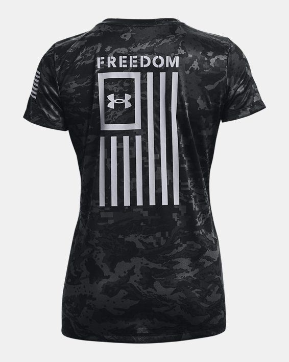 Women's UA Freedom Tech™ Camo Short Sleeve, Black, pdpMainDesktop image number 5